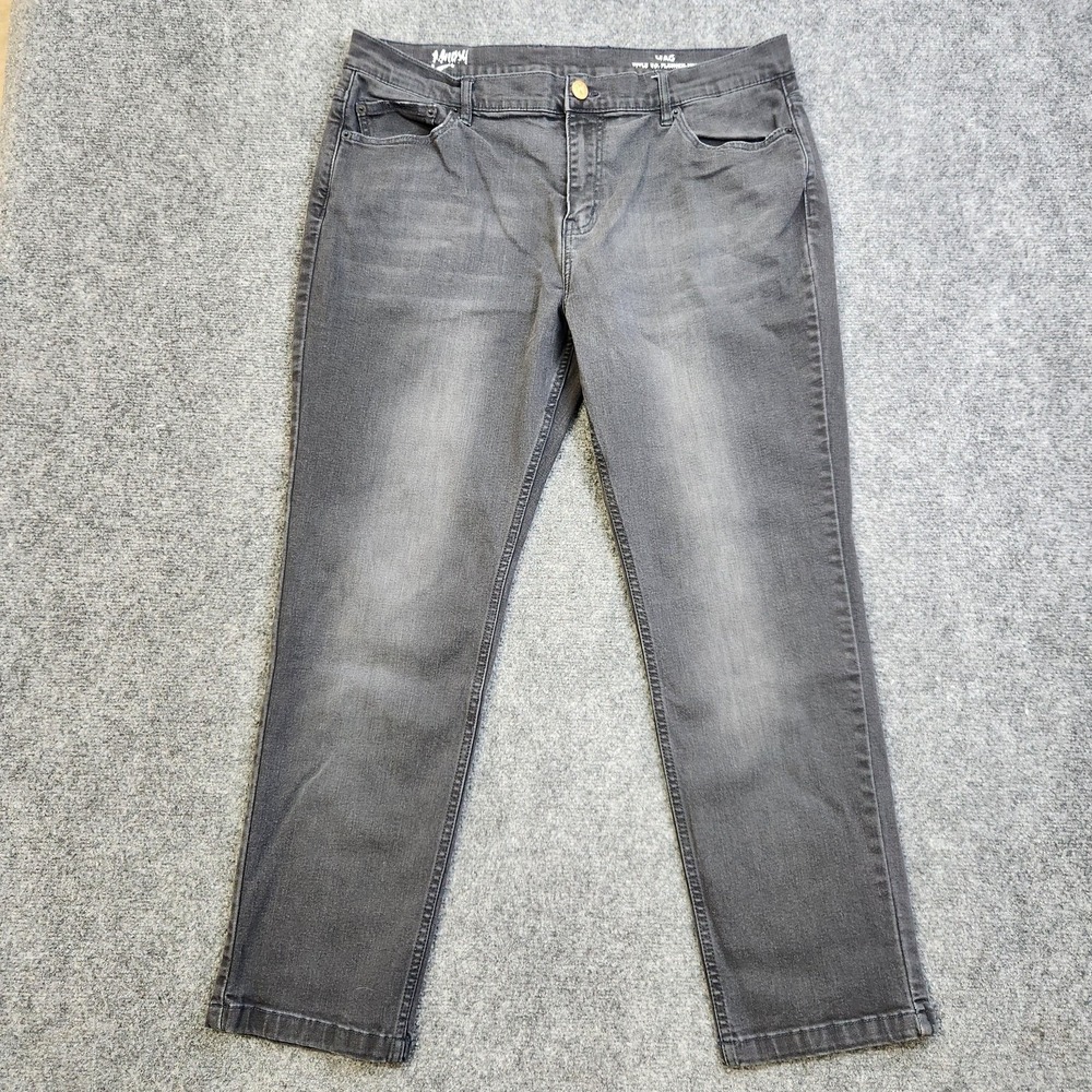 Mugsy Mag Jeans Mens 38x30 Black Gray Slim Tapered Stretch Denim FLX4NKG